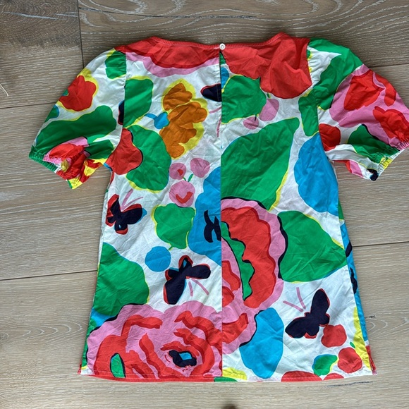 J.Crew, colorful, puff sleeve top, size 2 - Picture 3 of 3